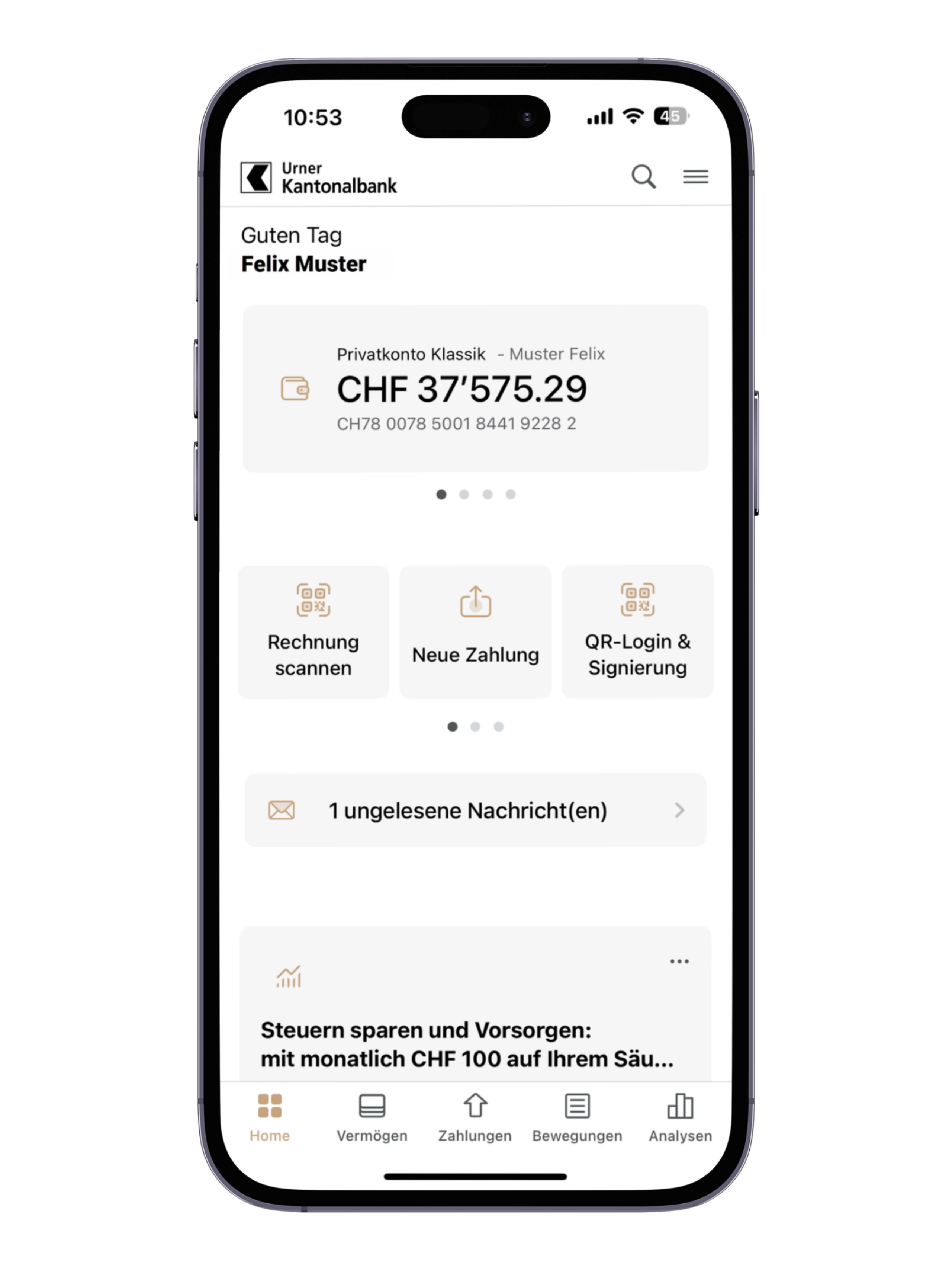 Neue UKB Mobile Banking App: modern und sicher